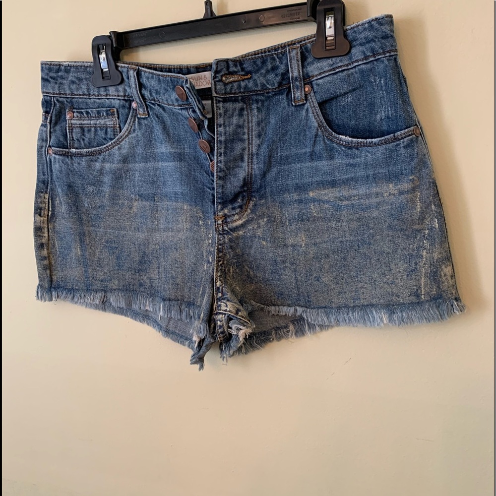 Sun & Shadow Denim shorts.